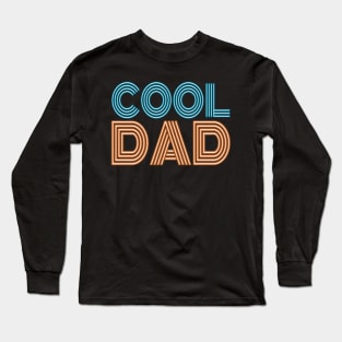 Simple Cool Dad Father's Day Neon Retro Typography Long Sleeve T-Shirt